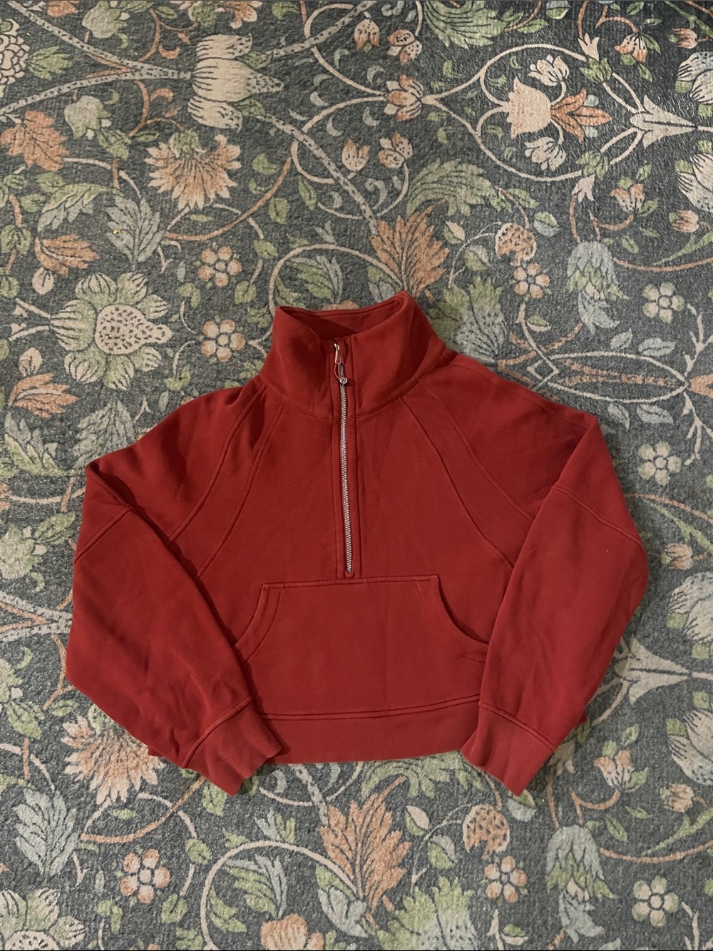lululemon athletica Cropped Half-Zip Funnel Neck Sweater - Deep Red